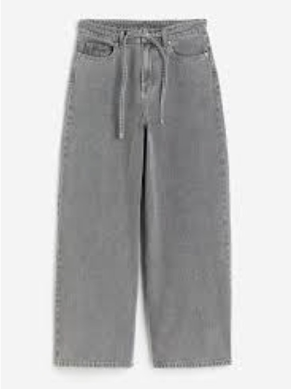 H&M women’s Gray Wide-Leg Drawstring Jeans